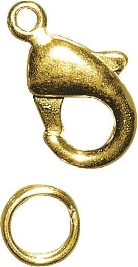 RAYHER---2-PEZZI---CHIUSURA-PER-GIOIELLI-CON-MOSCHETTONE-+-ANELLO-Ø9,5MM---COLORE-ORO