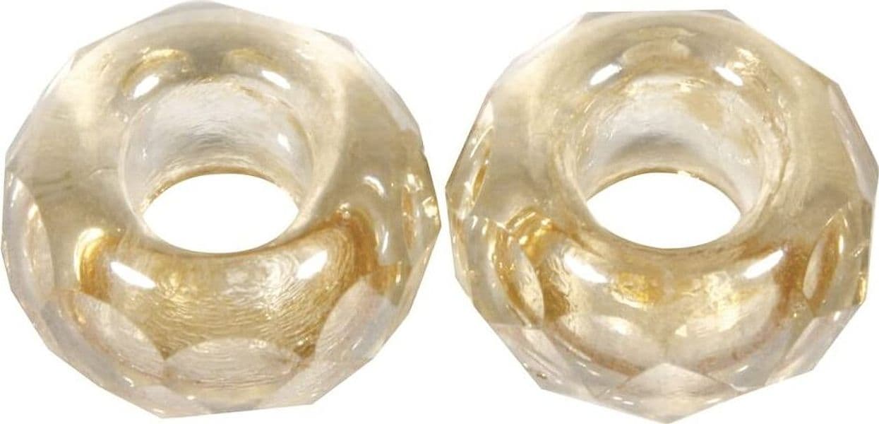 RAYHER---2-PEZZI---PERLINE-IN-VETRO-CON-FORO-GRANDE-Ø13MM-L.5-MM---COLORE-TOPAZIO-CHIARO