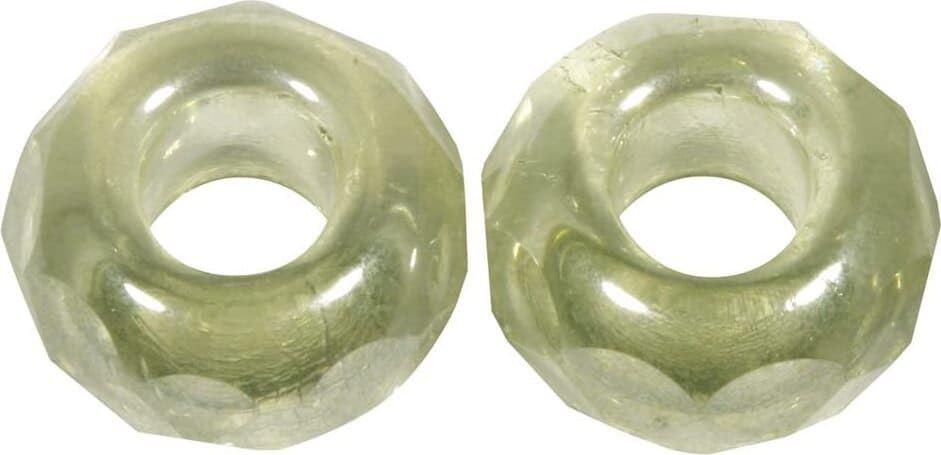 RAYHER---2-PEZZI---PERLINE-IN-VETRO-CON-FORO-GRANDE-Ø13MM-L.5-MM---COLORE-VERDE-MENTA