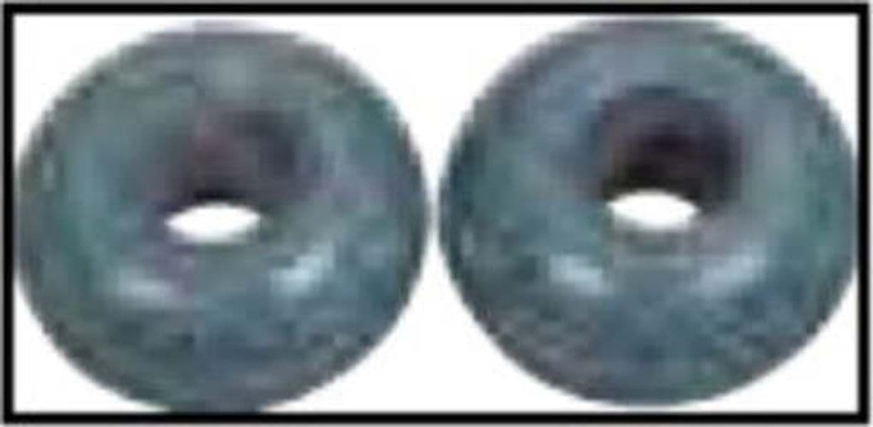RAYHER---2-PEZZI---PERLINE-IN-VETRO-OPACO-CON-FORO-GRANDE-Ø16MM-L.6-MM---COLORE-BLU-JEANS