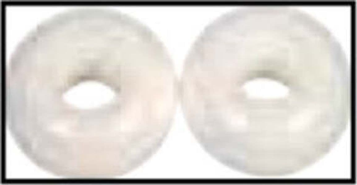RAYHER---2-PEZZI---PERLINE-IN-VETRO-OPACO-CON-FORO-GRANDE-Ø16MM-L.6-MM---COLORE-CRISTALLO-DI-ROCCA