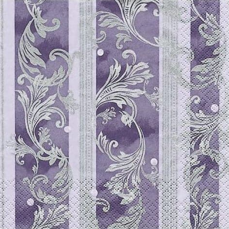 RAYHER---20-PEZZI---CONFEZIONE-DA-20-TOVAGLIOLI-PER-DECOUPAGE-33X33CM---COLORE-VIOLA-E-ARGENTO