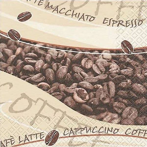 RAYHER---20-PEZZI---CONFEZIONE-DA-20-TOVAGLIOLI-PER-DECOUPAGE-33X33CM---FANTASIA-CAFFE'