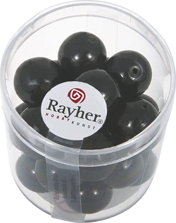 RAYHER---21-PEZZI---PERLE-CERATE-IN-VETRO-RINASCIMENTO-12MM---COLORE-NERO