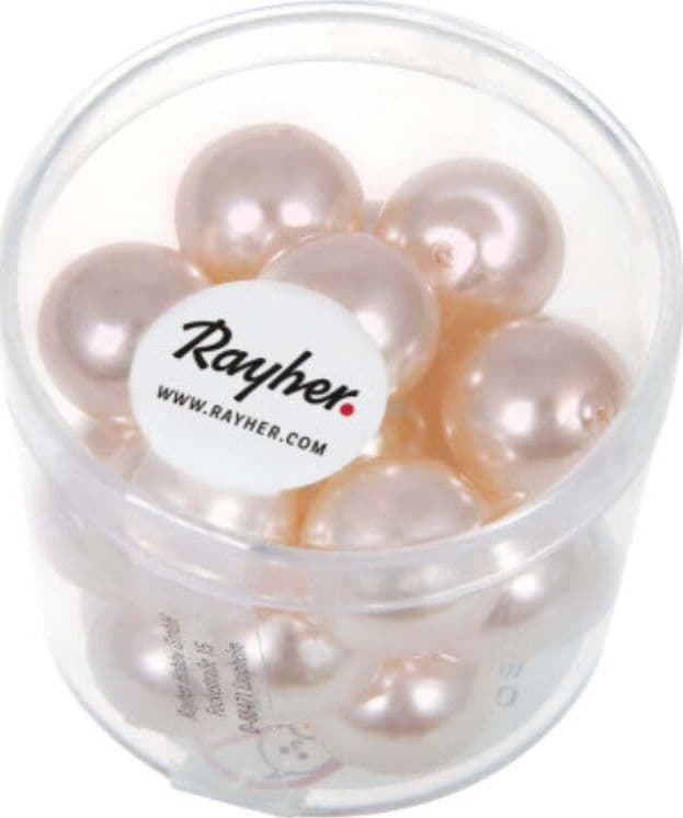 RAYHER---21-PEZZI---PERLE-CERATE-IN-VETRO-RINASCIMENTO-12MM---COLORE-ROSA-CIPRIA