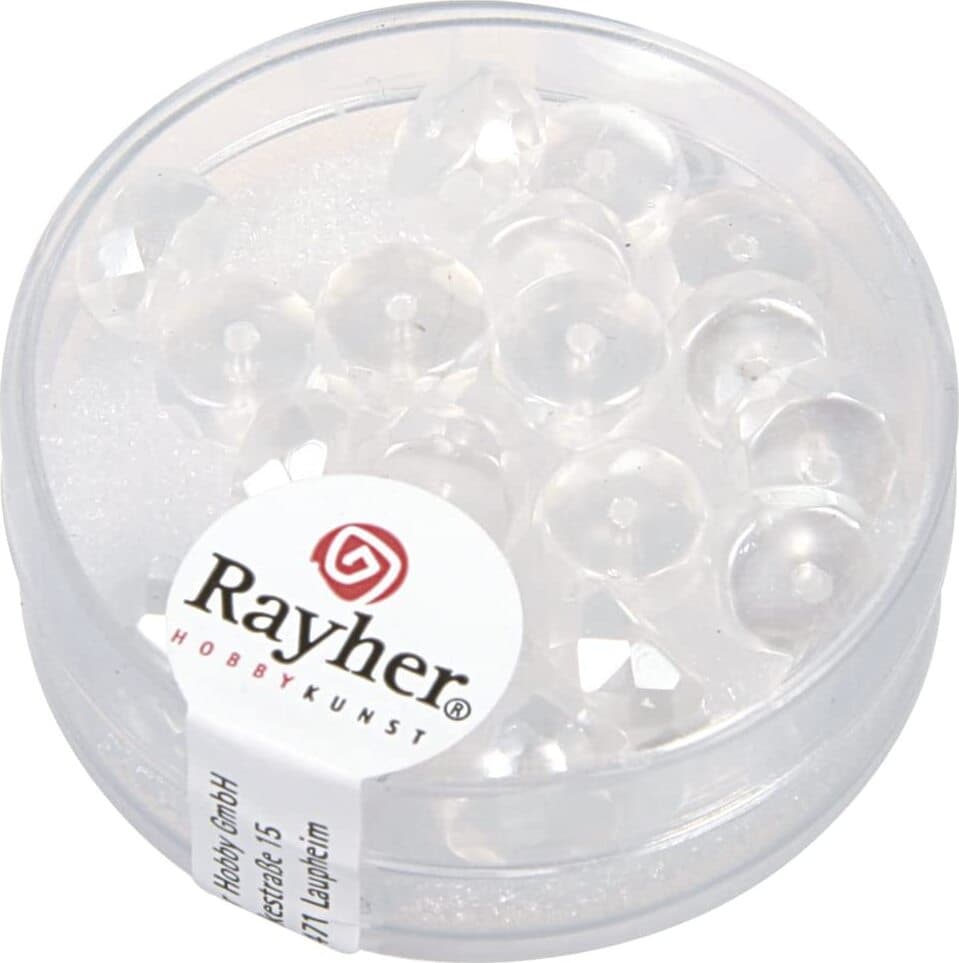 RAYHER---22-PEZZI---PERLE-IN-VETRO-A-RONDELLA-4X8MM---COLORE-BIANCO-NEVE