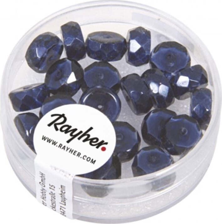 RAYHER---22-PEZZI---PERLE-IN-VETRO-A-RONDELLA-4X8MM---COLORE-BLU-NOTTE
