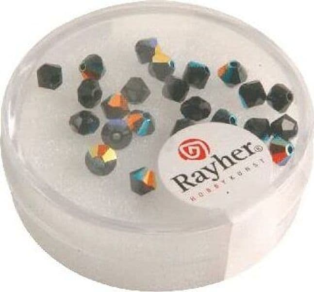 RAYHER---25-PERLINE-DI-CRISTALLO-SWAROVSKI-4MM-COLORE-OSSIDIANA