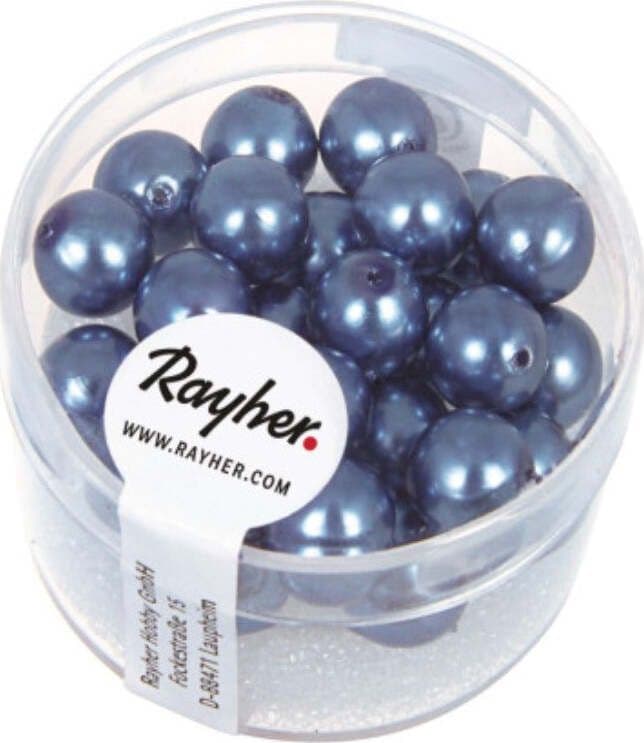 RAYHER---25-PEZZI---PERLE-CERATE-IN-VETRO-RINASCIMENTO-8MM---COLORE-AZZURRO