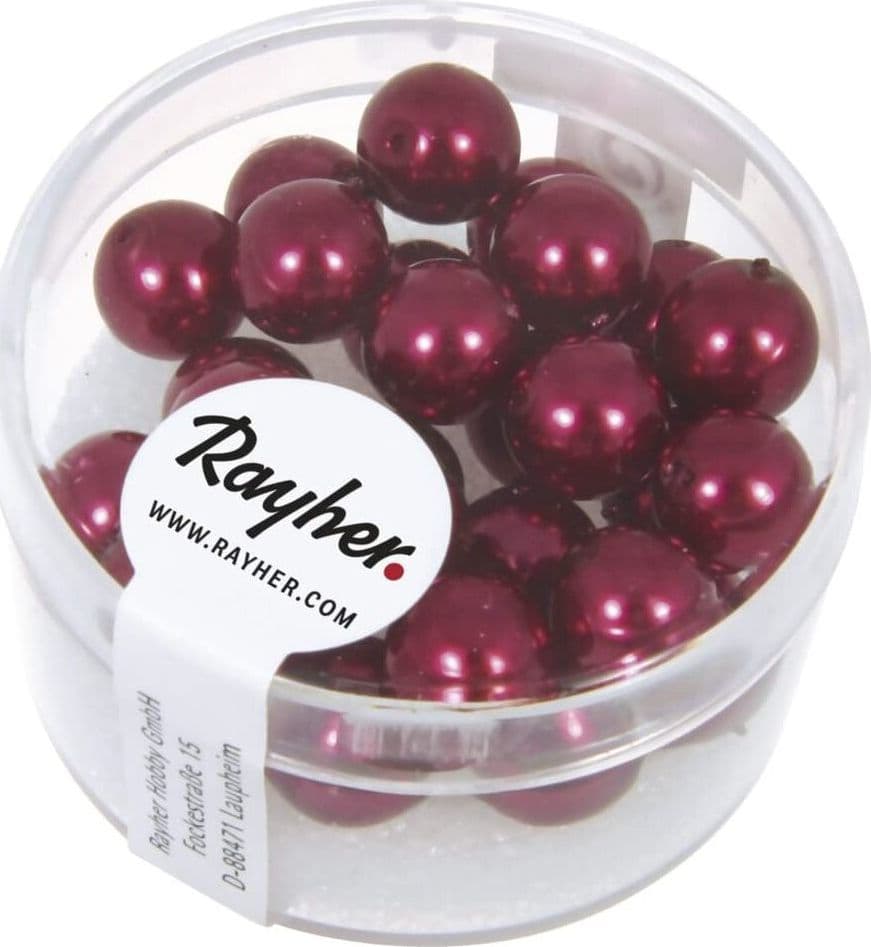 RAYHER---25-PEZZI---PERLE-CERATE-IN-VETRO-RINASCIMENTO-8MM---COLORE-BORDEAUX