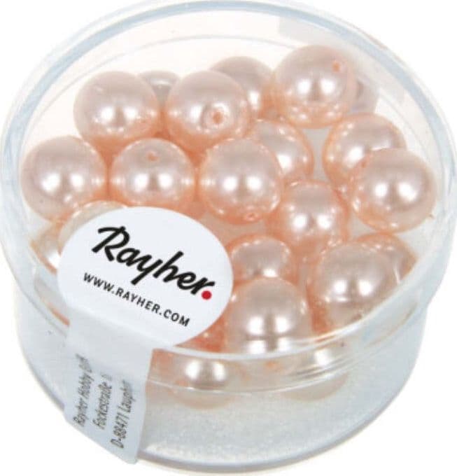 RAYHER---25-PEZZI---PERLE-CERATE-IN-VETRO-RINASCIMENTO-8MM---COLORE-ROSATO