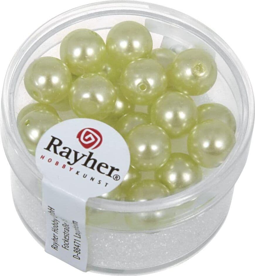 RAYHER---25-PEZZI---PERLE-CERATE-IN-VETRO-RINASCIMENTO-8MM---COLORE-VERDE-PASTELLO