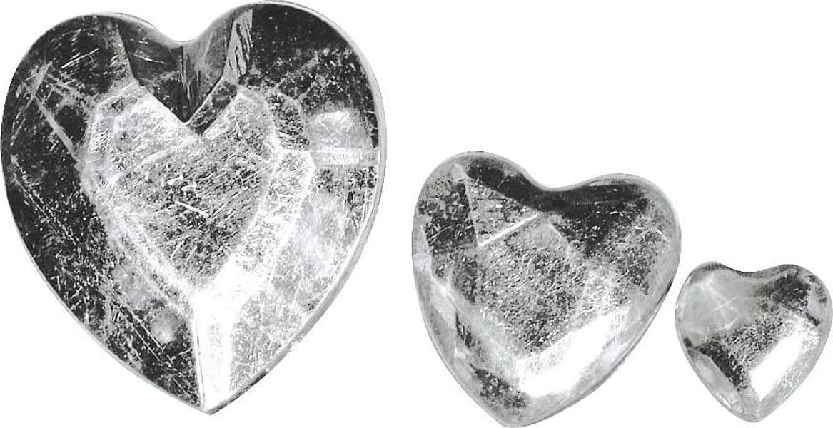 RAYHER - 310 PEZZI - CUORI STRASS-ACRILICO 6,10,14MM - COLORE BIANCO CRISTALLO