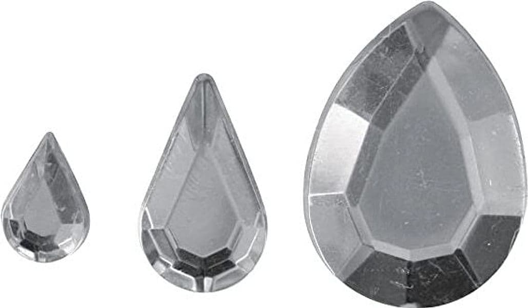 RAYHER---310-PEZZI---GOCCE-STRASS-ACRILICO-6,10,14MM---COLORE-BIANCO-CRISTALLO