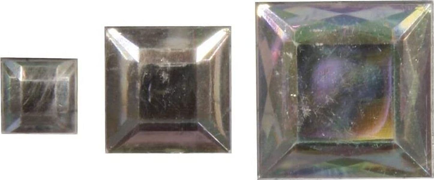 RAYHER - 310 PEZZI - QUADRETTI STRASS-ACRILICO 6,10,14MM - COLORE IRIDESCENTE