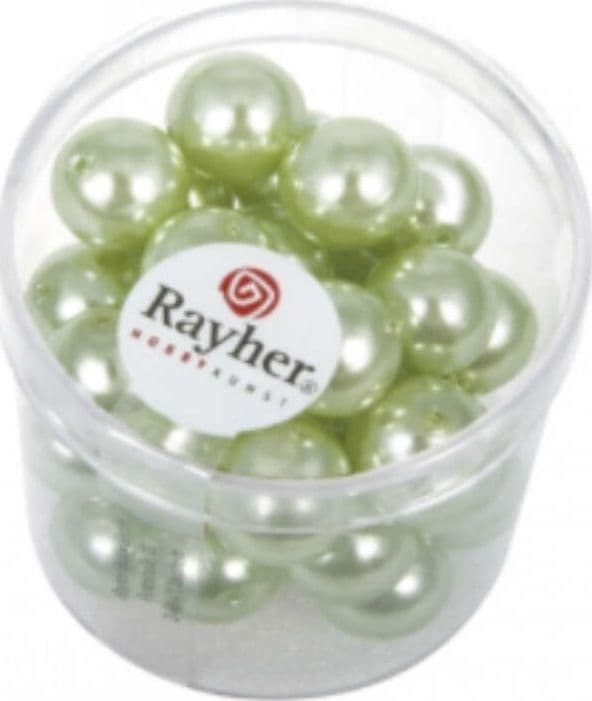 RAYHER---35-PERLE-DI-VETRO-CERATO-RINASCIMENTALE-10MM---COLORE-VERDE-LIME