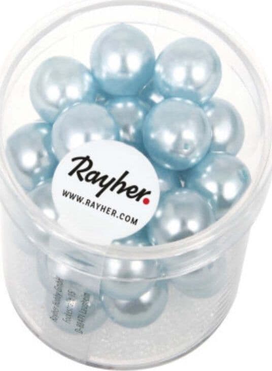 RAYHER---35-PEZZI---PERLE-CERATE-IN-VETRO-RINASCIMENTO-10MM---COLORE-CELESTE