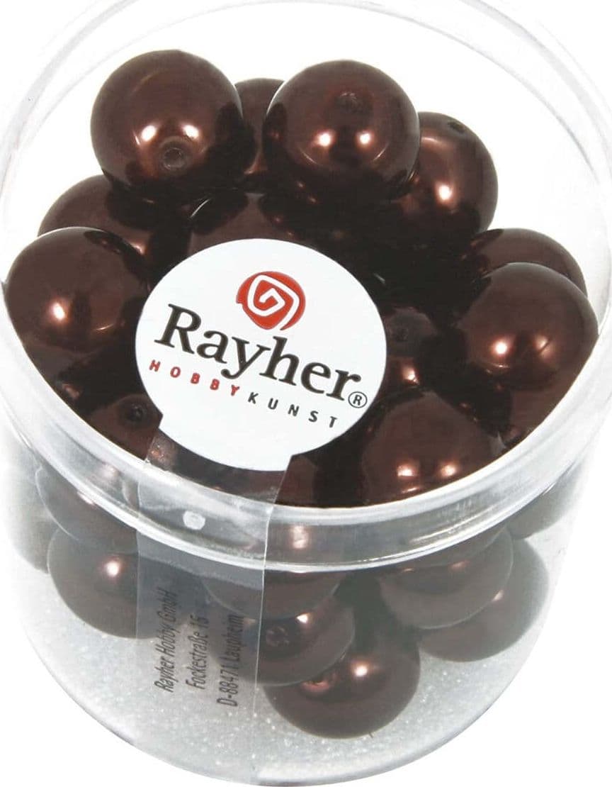 RAYHER---35-PEZZI---PERLE-CERATE-IN-VETRO-RINASCIMENTO-10MM---COLORE-NOCCIOLA