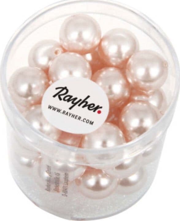 RAYHER---35-PEZZI---PERLE-CERATE-IN-VETRO-RINASCIMENTO-10MM---COLORE-ROSATO