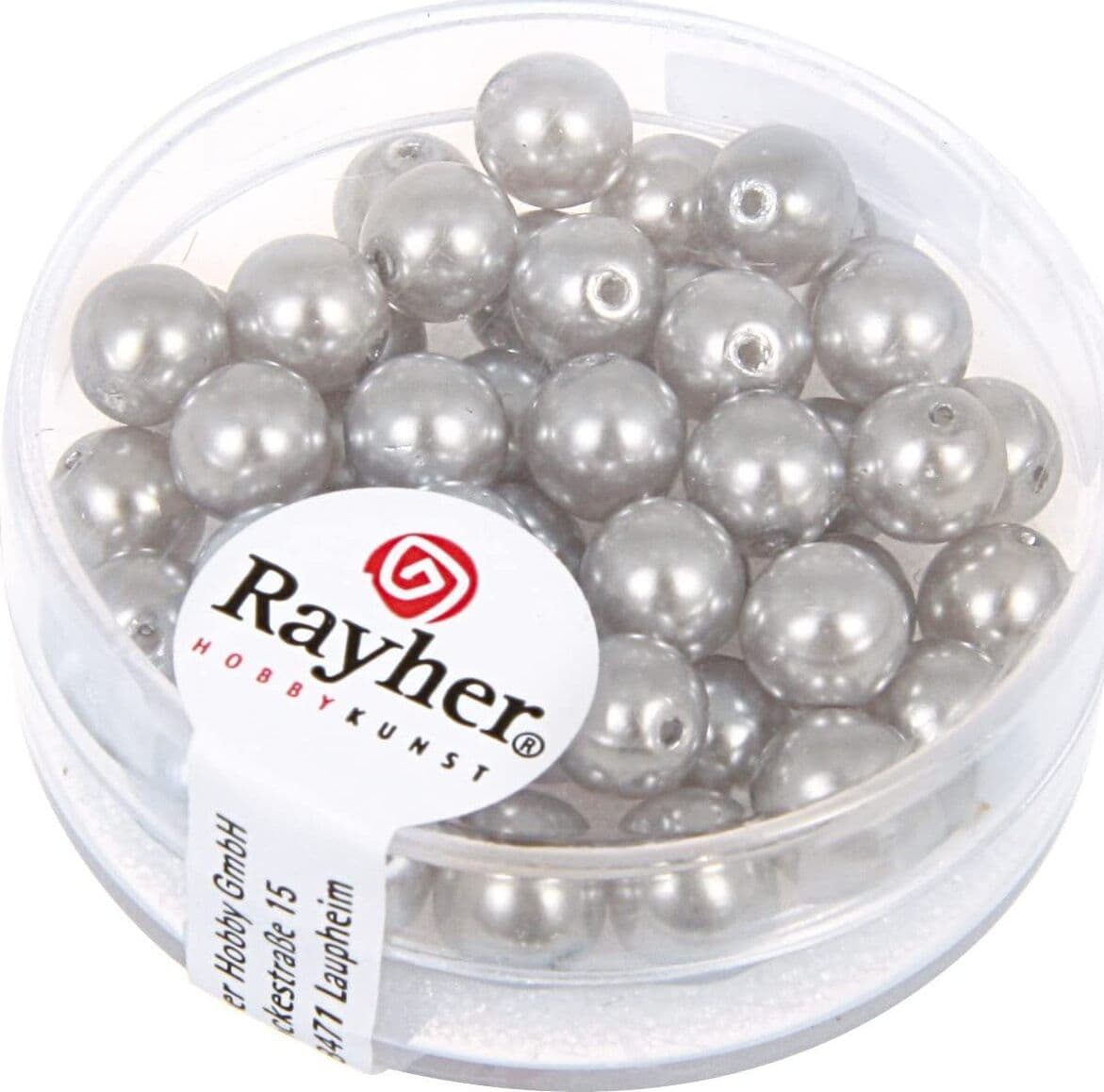 RAYHER---45-PEZZI---PERLE-CERATE-IN-VETRO-RINASCIMENTO-6MM---COLORE-ARGENTO