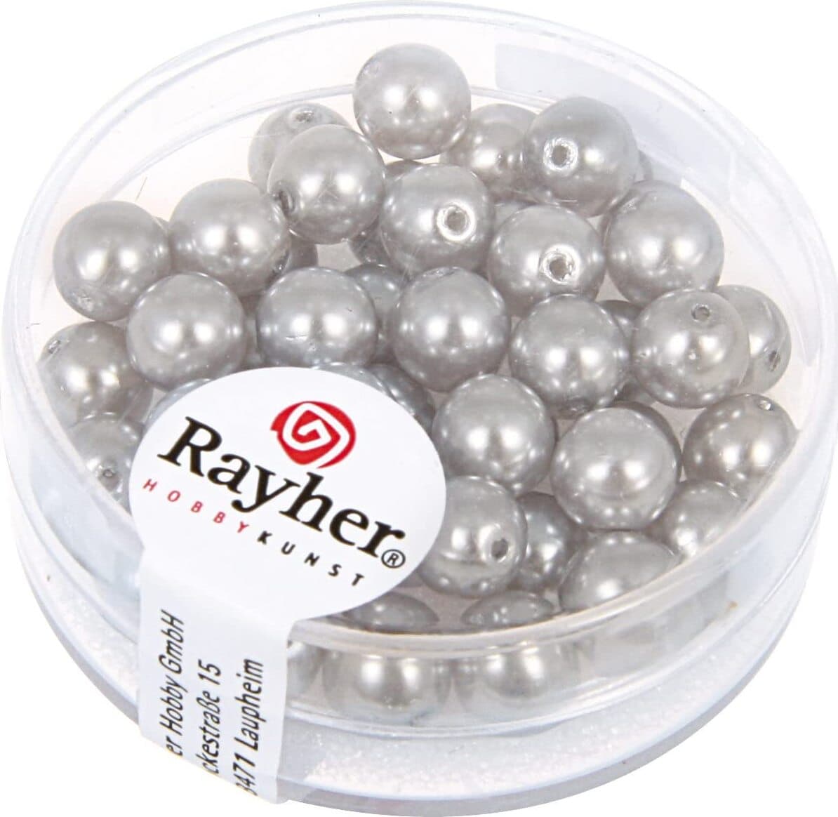RAYHER---45-PEZZI---PERLE-CERATE-IN-VETRO-RINASCIMENTO-6MM---COLORE-ARGENTO