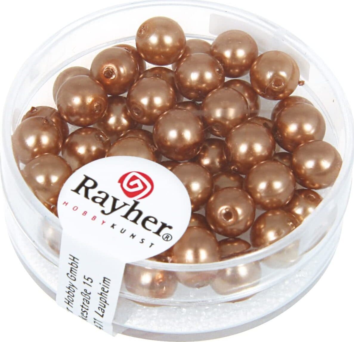 RAYHER---45-PEZZI---PERLE-CERATE-IN-VETRO-RINASCIMENTO-6MM---COLORE-BRONZO