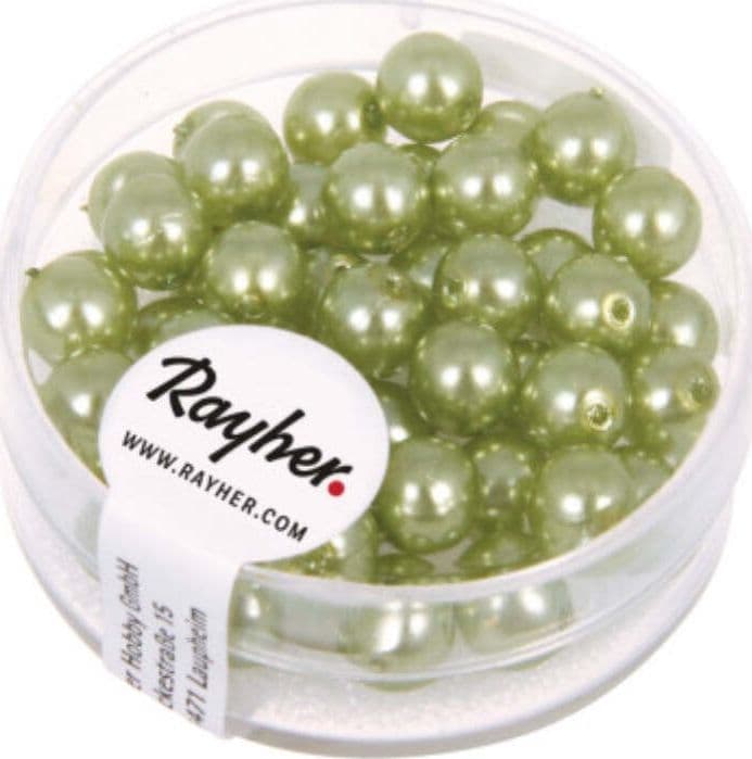 RAYHER---45-PEZZI---PERLE-CERATE-IN-VETRO-RINASCIMENTO-6MM---COLORE-GIADA