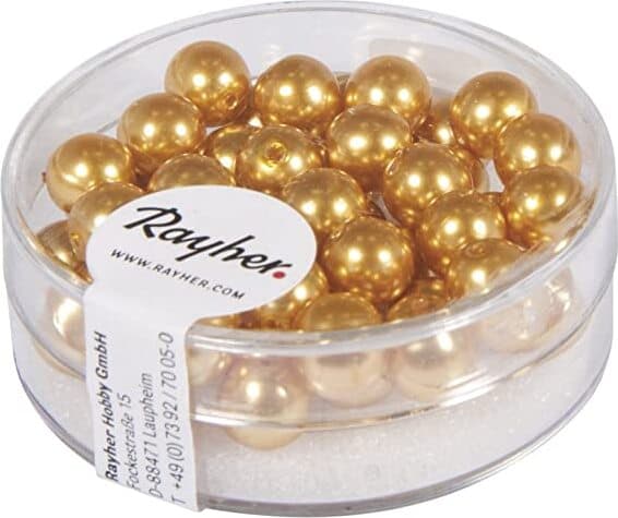 RAYHER---45-PEZZI---PERLE-CERATE-IN-VETRO-RINASCIMENTO-6MM---COLORE-GIALLO-SOLE