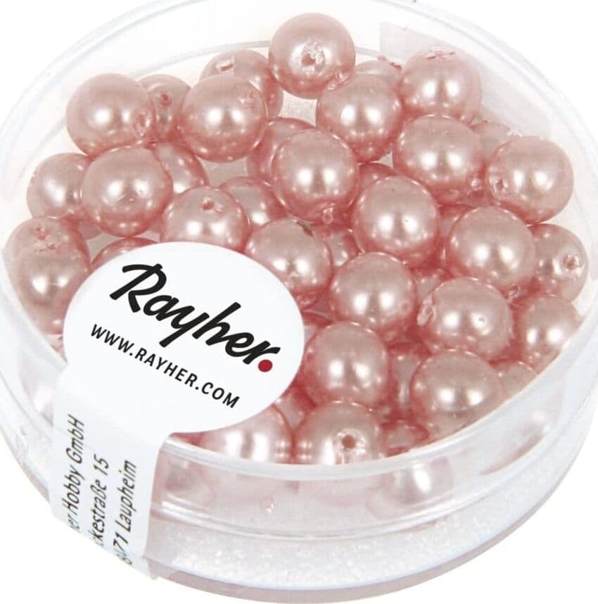 RAYHER---45-PEZZI---PERLE-CERATE-IN-VETRO-RINASCIMENTO-6MM---COLORE-ROSA-CONCHIGLIA