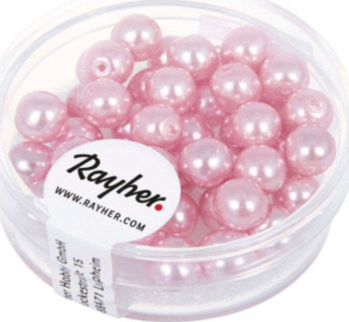 RAYHER---45-PEZZI---PERLE-CERATE-IN-VETRO-RINASCIMENTO-6MM---COLORE-ROSA-ORCHIDEA