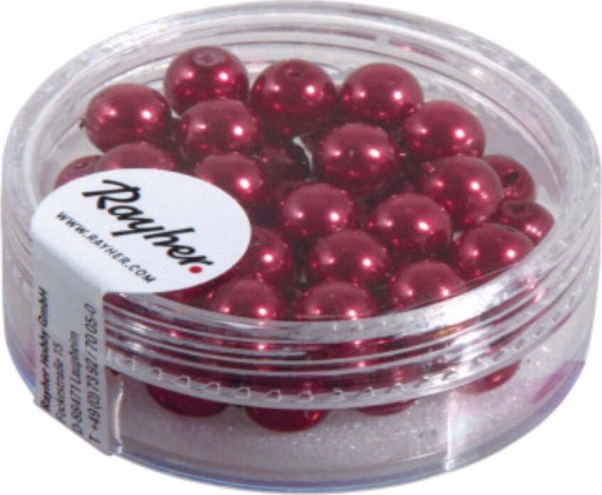 RAYHER---45-PEZZI---PERLE-CERATE-IN-VETRO-RINASCIMENTO-6MM---COLORE-ROSSO-CLASSICO