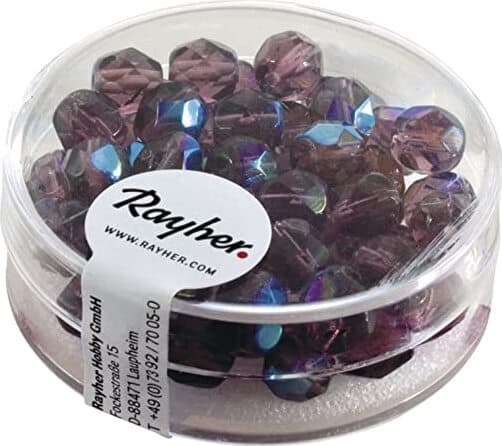 RAYHER---50-PEZZI---PERLA-IN-VETRO-SFACCETTATA-6MM---COLORE-AMETISTA-IRIDESCENTE