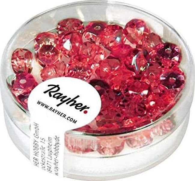RAYHER---50-PEZZI---PERLA-IN-VETRO-SFACCETTATA-6MM---COLORE-ROSSO-RUBINO