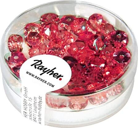 RAYHER---50-PEZZI---PERLA-IN-VETRO-SFACCETTATA-6MM---COLORE-ROSSO-RUBINO