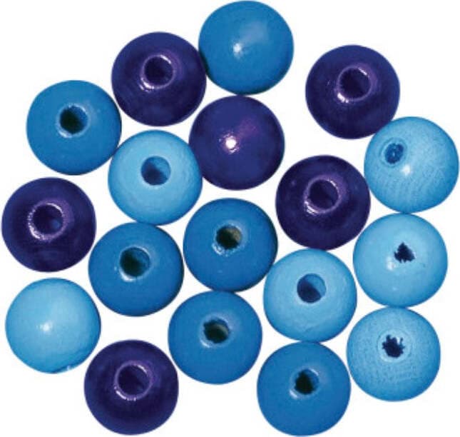 RAYHER---52-PEZZI---PERLINE-IN-LEGNO-LUCIDO-RESISTENTI-Ø10MM---COLORE-BLU/AZZURRO/CELESTE