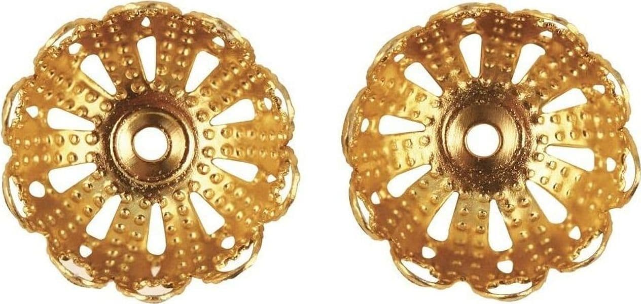 RAYHER---6-PEZZI---CAPPETTE-FILIGRANA-PER-CREZIONE-GIOIELLI-10MM---COLORE-ORO