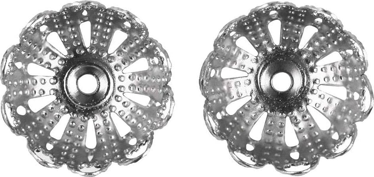 RAYHER---6-PEZZI---CAPPETTE-IN-FILIGRANA-ø10MM---COLORE-ARGENTO