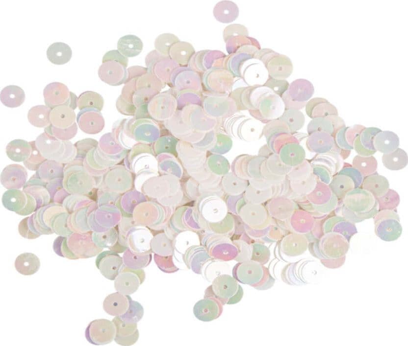 RAYHER - 6gr PAILLETTES LISCE Ø6MM - COLORE BIANCO IRIDESCENTE