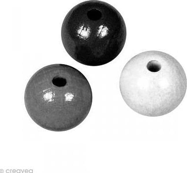 RAYHER---82-PEZZI---PERLINE-IN-LEGNO-LUCIDO-RESISTENTI-Ø8MM---COLORE-NERO/GRIGIO/BIANCO