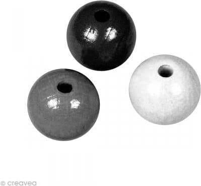 RAYHER---82-PEZZI---PERLINE-IN-LEGNO-LUCIDO-RESISTENTI-Ø8MM---COLORE-NERO/GRIGIO/BIANCO