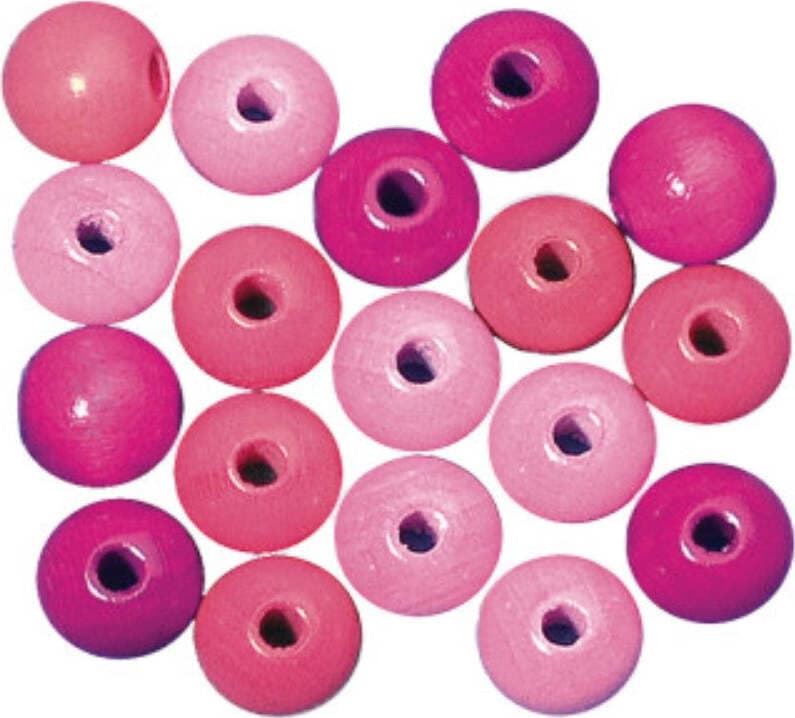 RAYHER---82-PEZZI---PERLINE-IN-LEGNO-LUCIDO-RESISTENTI-Ø8MM---TONALITA'-DI-ROSA
