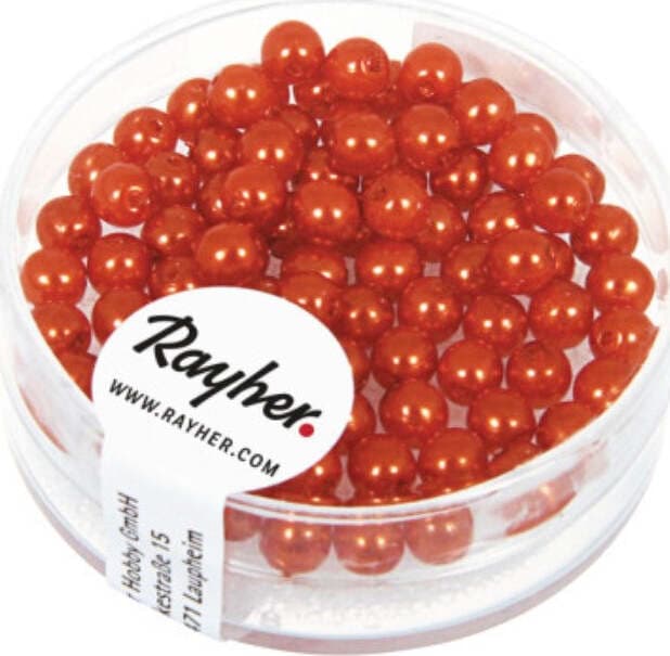 RAYHER---85-PEZZI---PERLE-CERATE-IN-VETRO-RINASCIMENTO-4MM---COLORE-ARANCIONE