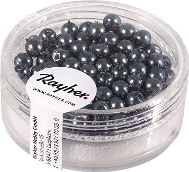RAYHER---85-PEZZI---PERLE-CERATE-IN-VETRO-RINASCIMENTO-4MM---COLORE-ATRACITE