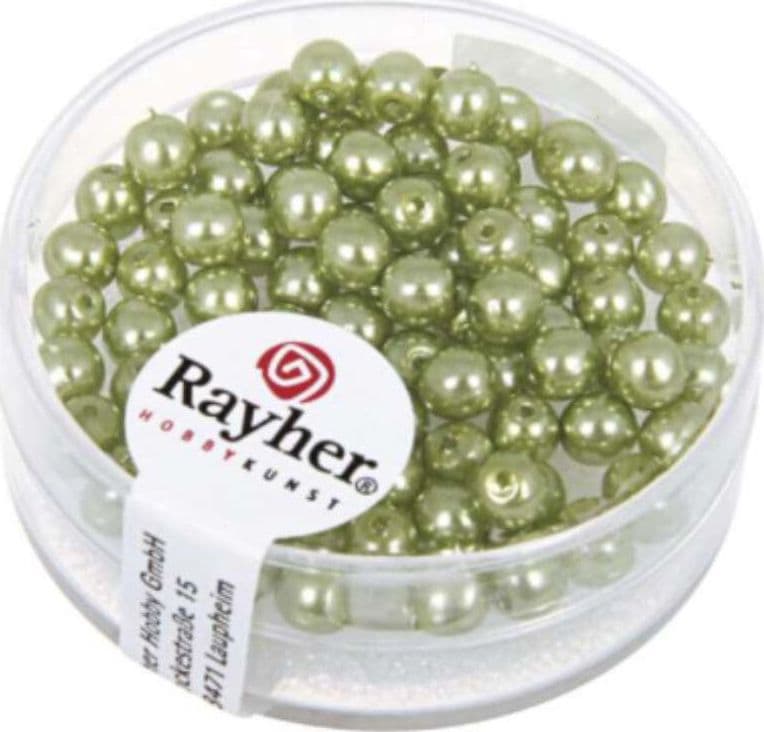 RAYHER---85-PEZZI---PERLE-CERATE-IN-VETRO-RINASCIMENTO-4MM---COLORE-GIADA