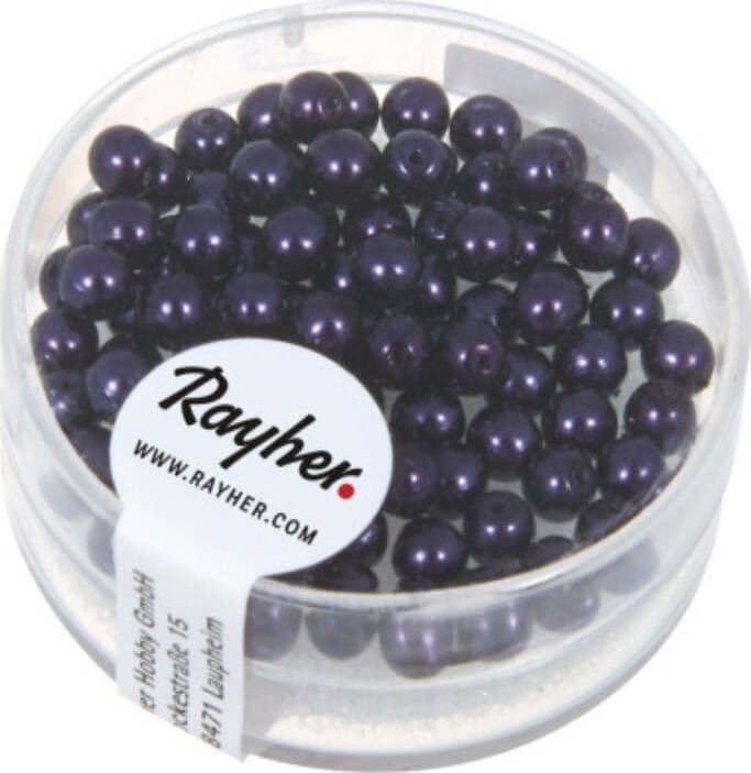 RAYHER---85-PEZZI---PERLE-CERATE-IN-VETRO-RINASCIMENTO-4MM---COLORE-PRUGNA