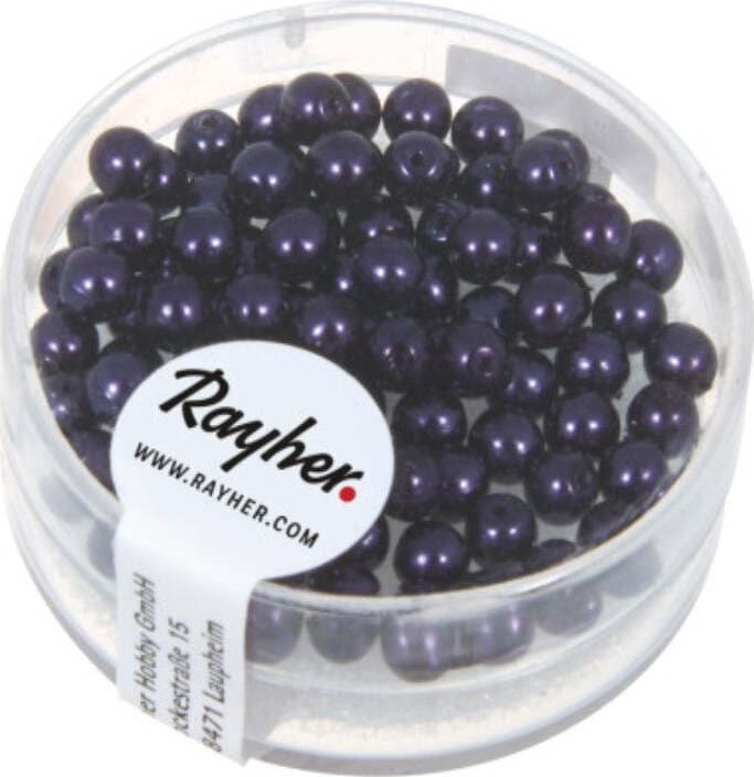 RAYHER---85-PEZZI---PERLE-CERATE-IN-VETRO-RINASCIMENTO-4MM---COLORE-PRUGNA