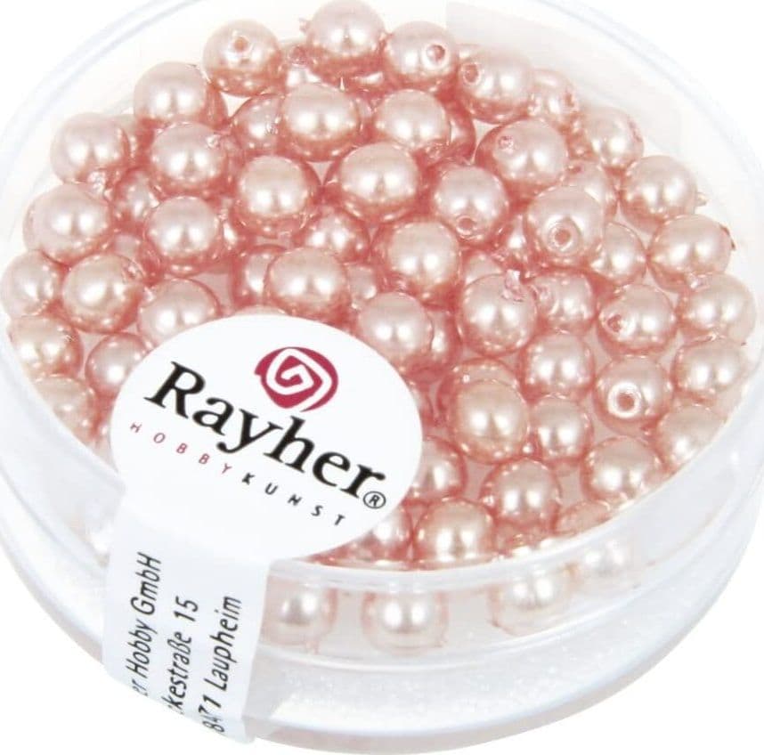 RAYHER---85-PEZZI---PERLE-CERATE-IN-VETRO-RINASCIMENTO-4MM---COLORE-ROSA-CHIARO
