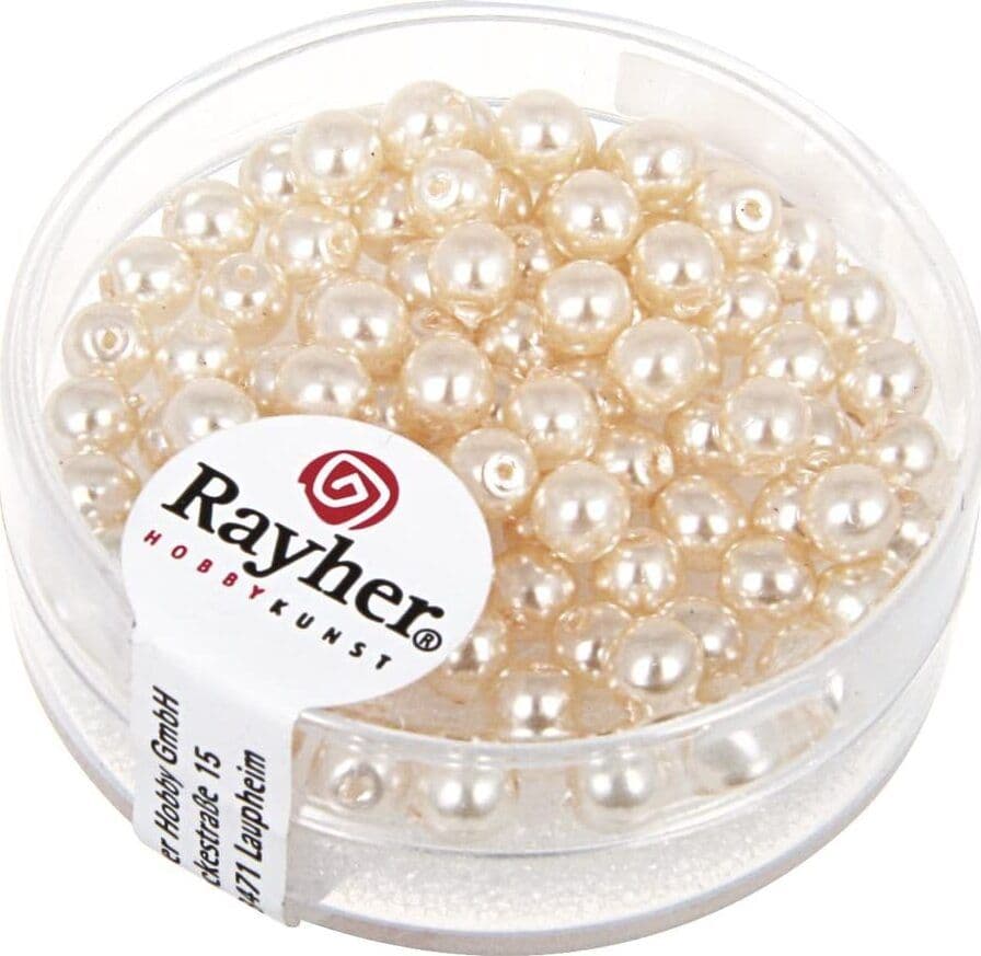 RAYHER---85-PEZZI---PERLE-CERATE-IN-VETRO-RINASCIMENTO-4MM---COLORE-ROSA-MADREPERLA