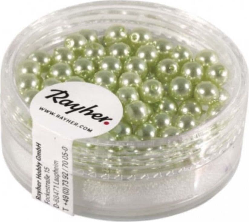 RAYHER---85-PEZZI---PERLE-CERATE-IN-VETRO-RINASCIMENTO-4MM---COLORE-VERDE-LIME