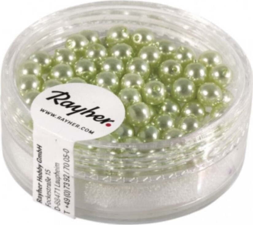 RAYHER---85-PEZZI---PERLE-CERATE-IN-VETRO-RINASCIMENTO-4MM---COLORE-VERDE-LIME